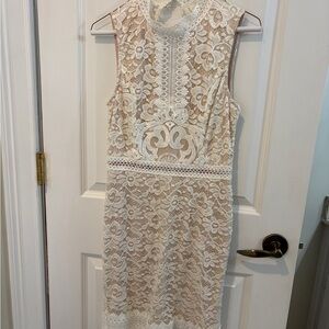 Aritzia Cream Lace Midi Dress
